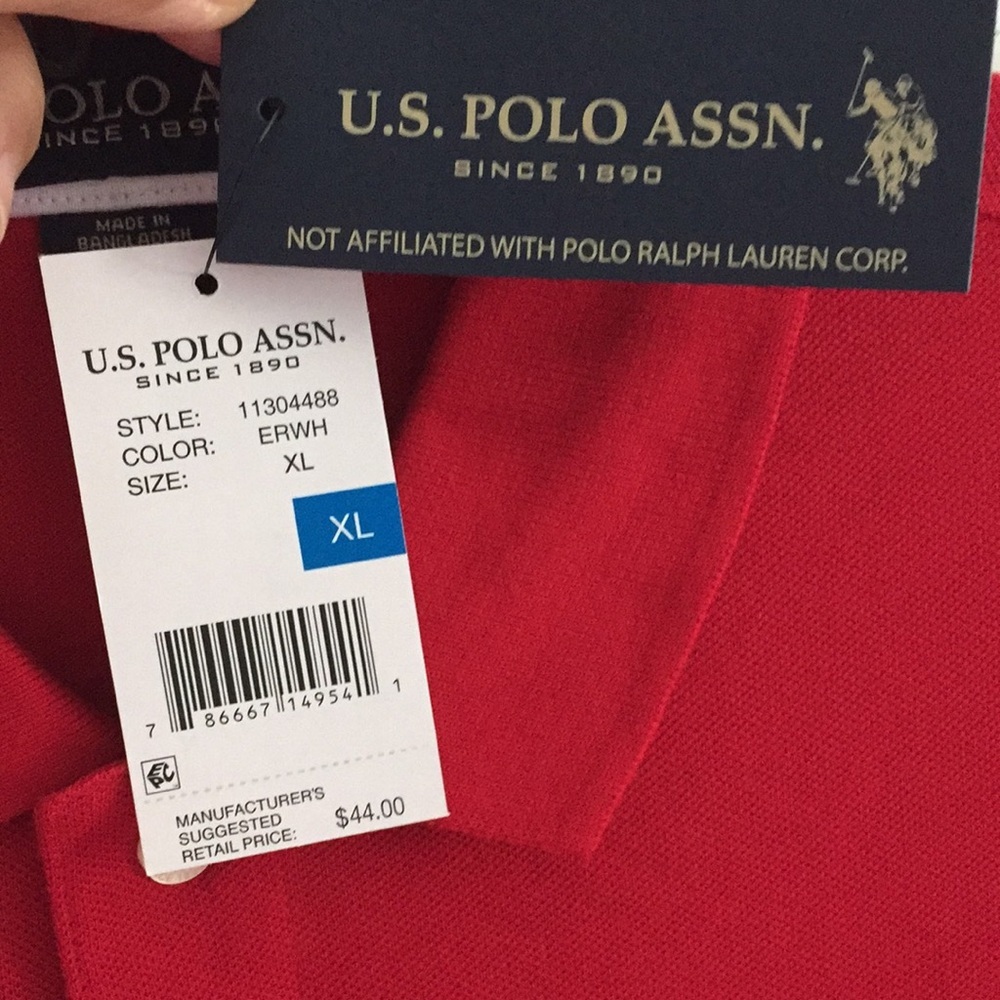 USPA Polo Shirt Red Short Sleeve XL - Picture 8 of 10